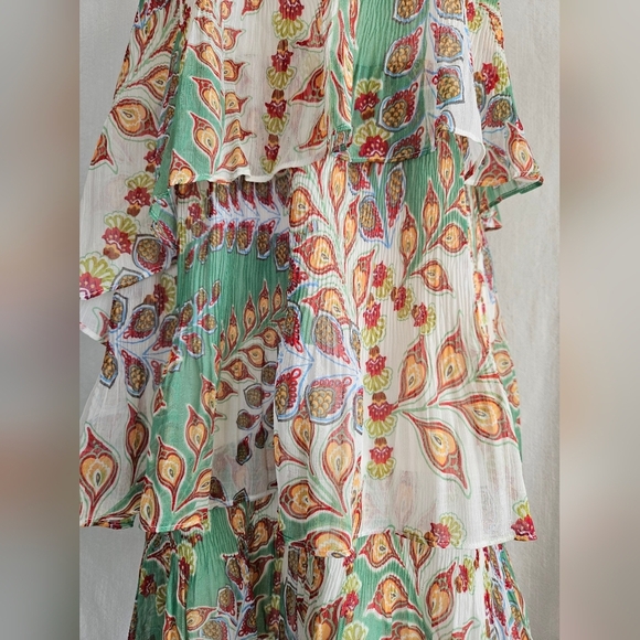 Adelyn Rae Womens Dress Sz M Tiered Multi Color Adjustrable Straps Boho - Picture 6 of 12